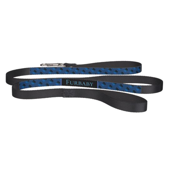 Personalized dog leash - blue. Add your dog's name.