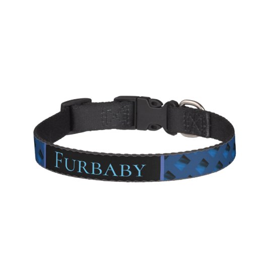 Personalized Dog Collar – Blue Pattern