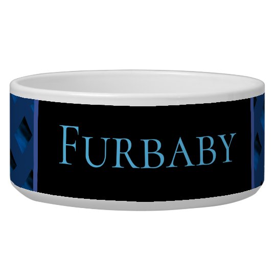 Personalized Dog Bowl – Blue Pattern