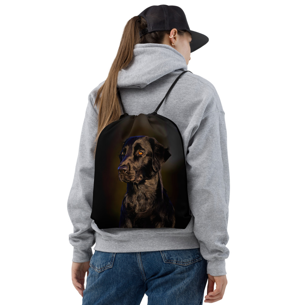Flatcoat Retreiver Drawstring bag