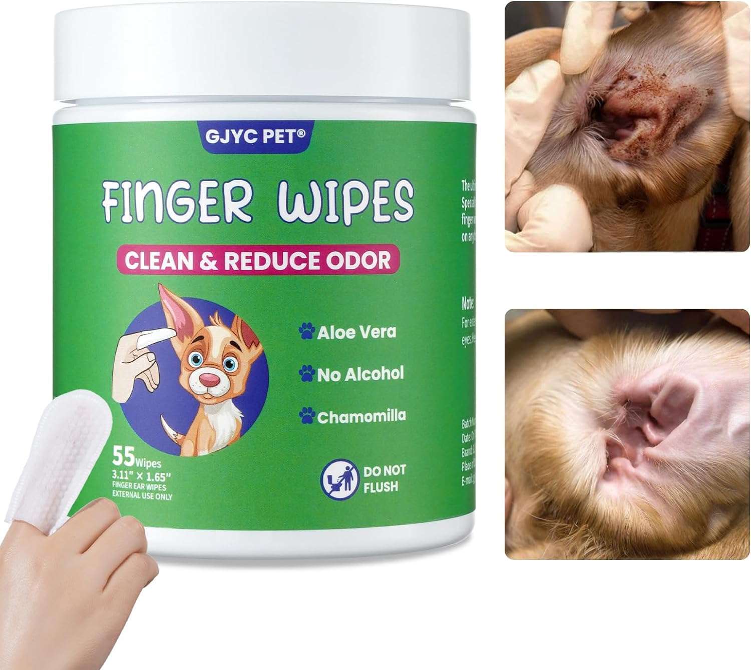 Finger Ear Wipes for Dogs