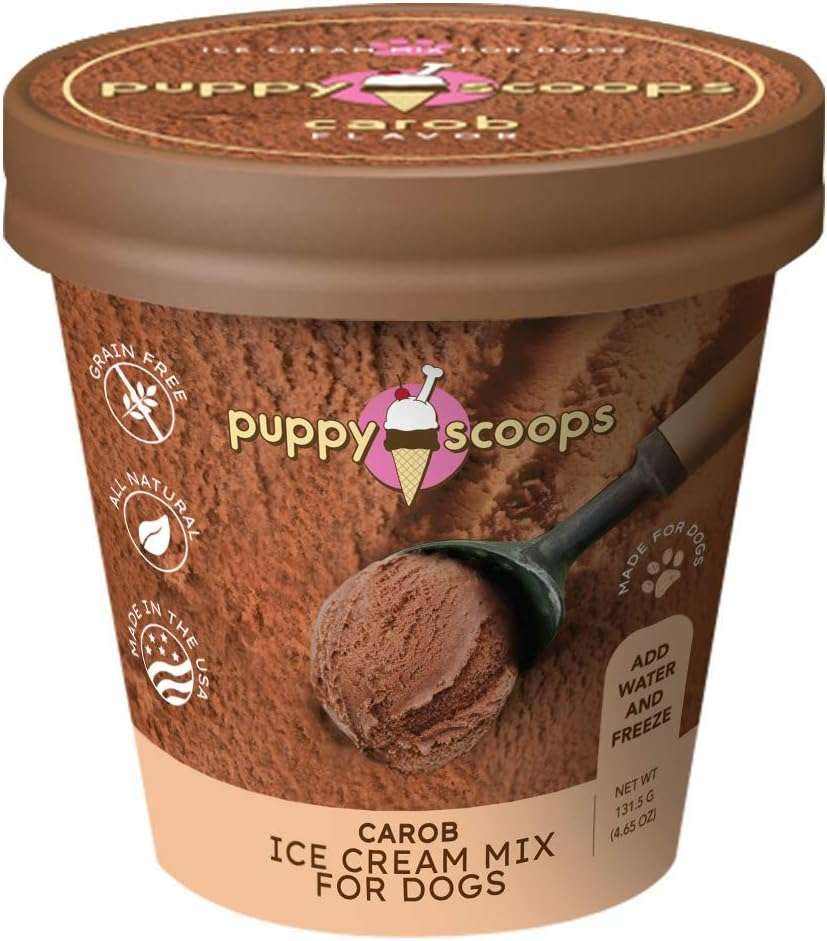 <br />
Puppy Scoops Ice Cream Mix for Dogs: Carob (Natural Dog Safe Chocolate Flavor)