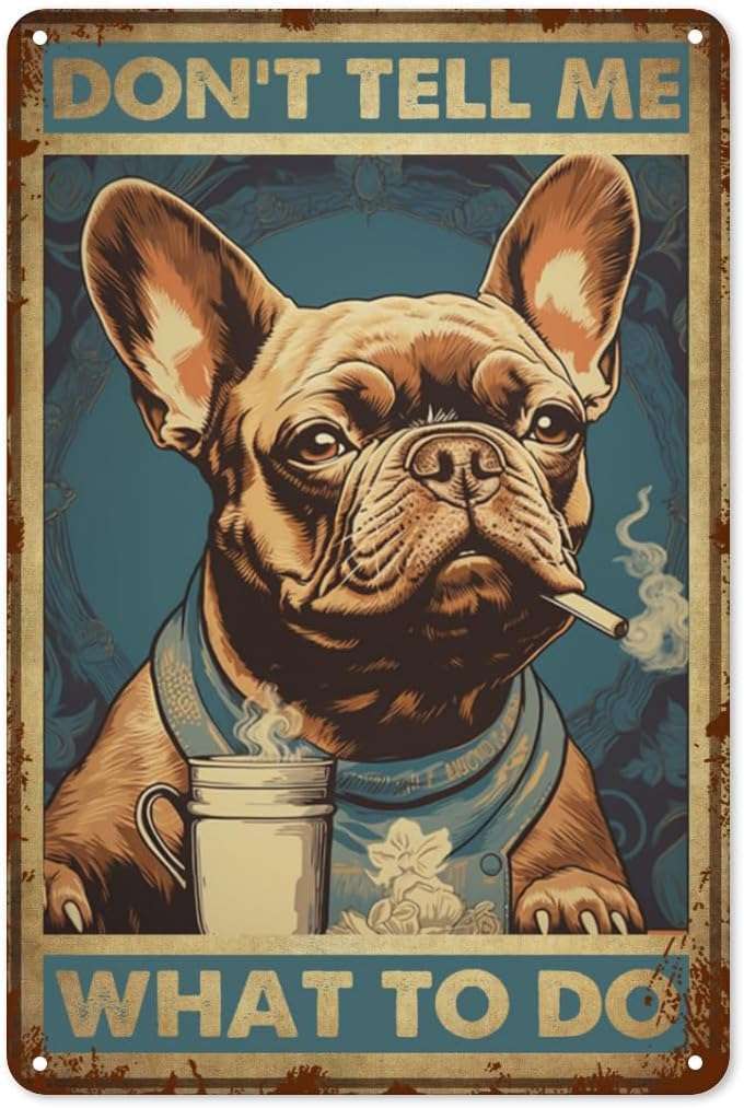 french-bulldog-tin-sign French Bulldog vintage tin sign.