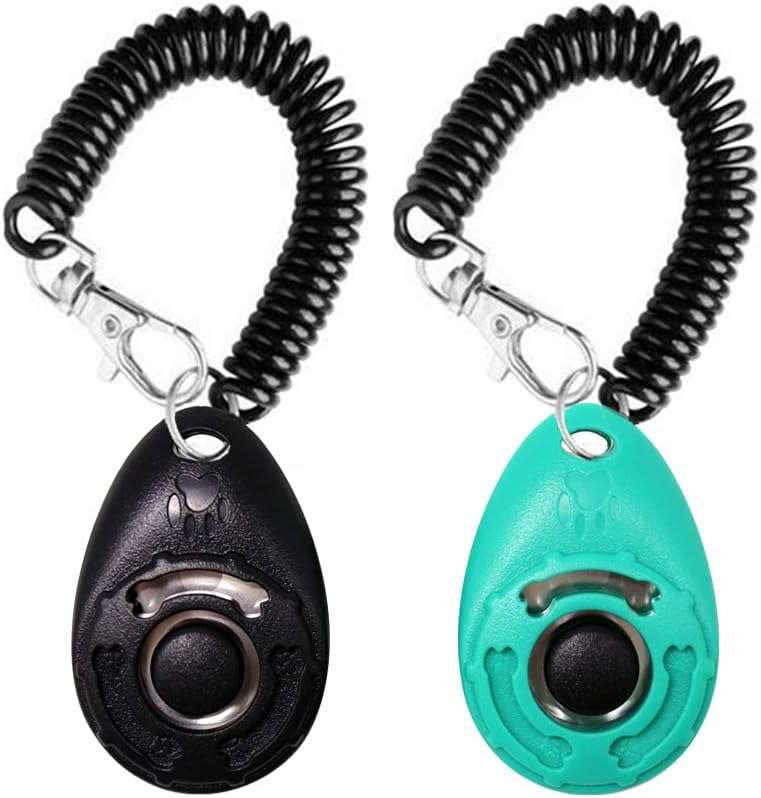 clickers-wrist-strap Dog training clickers with a wrist strap.