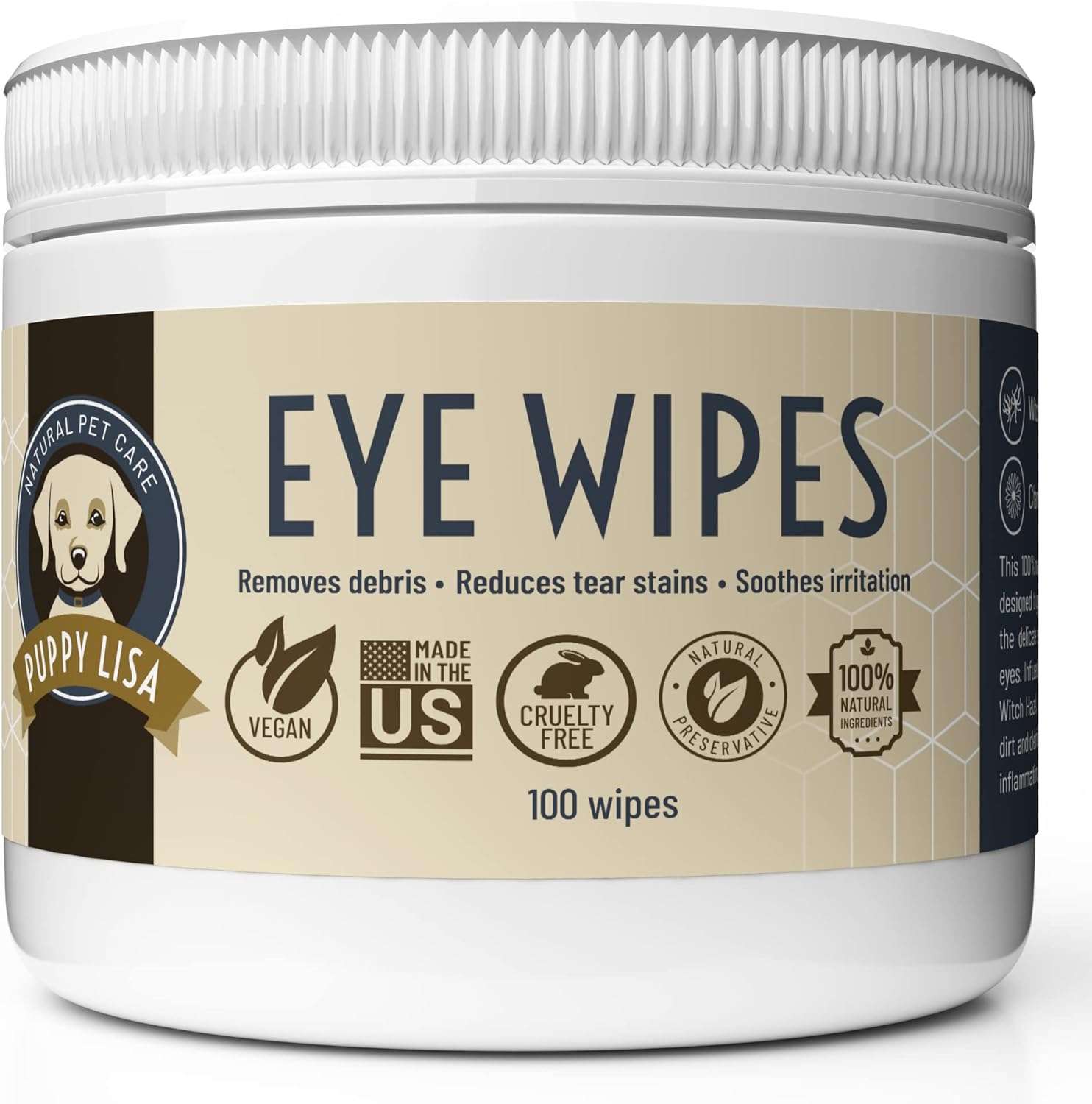 Dog tear stain wipes Tear stain wipes for dog's eyes.