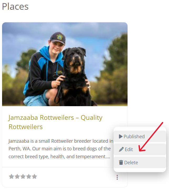 Edit dog directory listing. Edit dog directory listing.