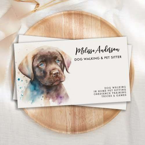 Customisable business card featuring a cute Labrador puppy.